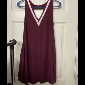 Burgundy v-neck dress